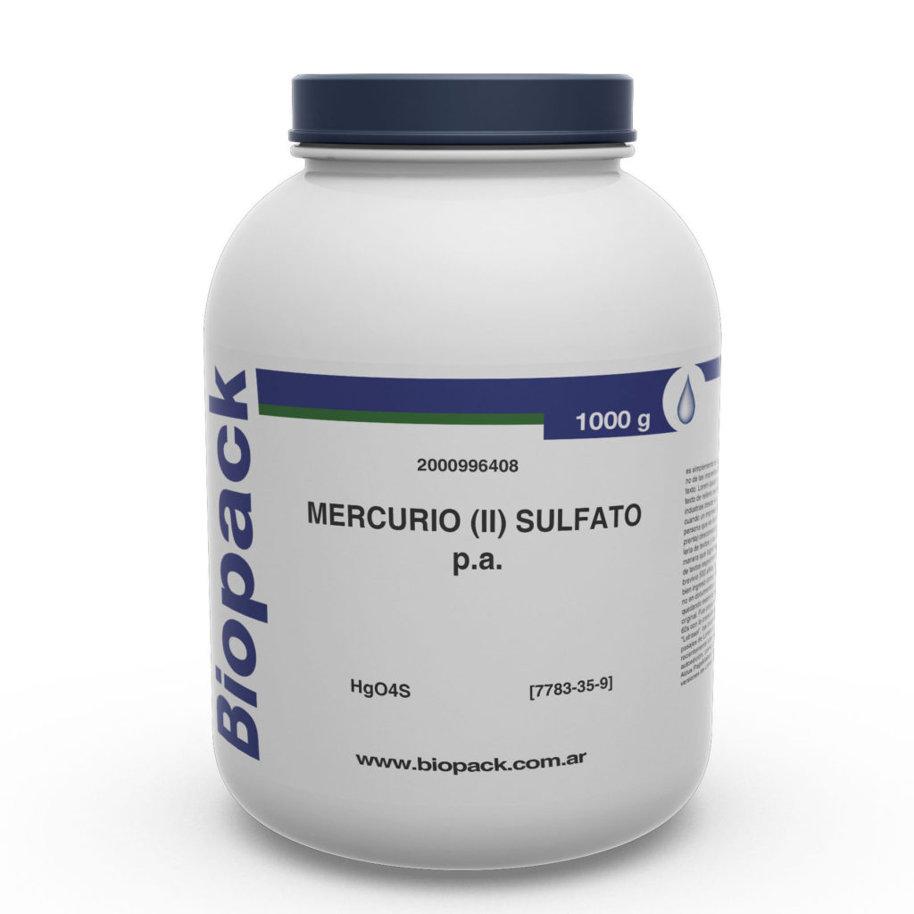 MERCURIO (II) SULFATO P.A. x 1000 g | BIOPACK | MARBE S.A.