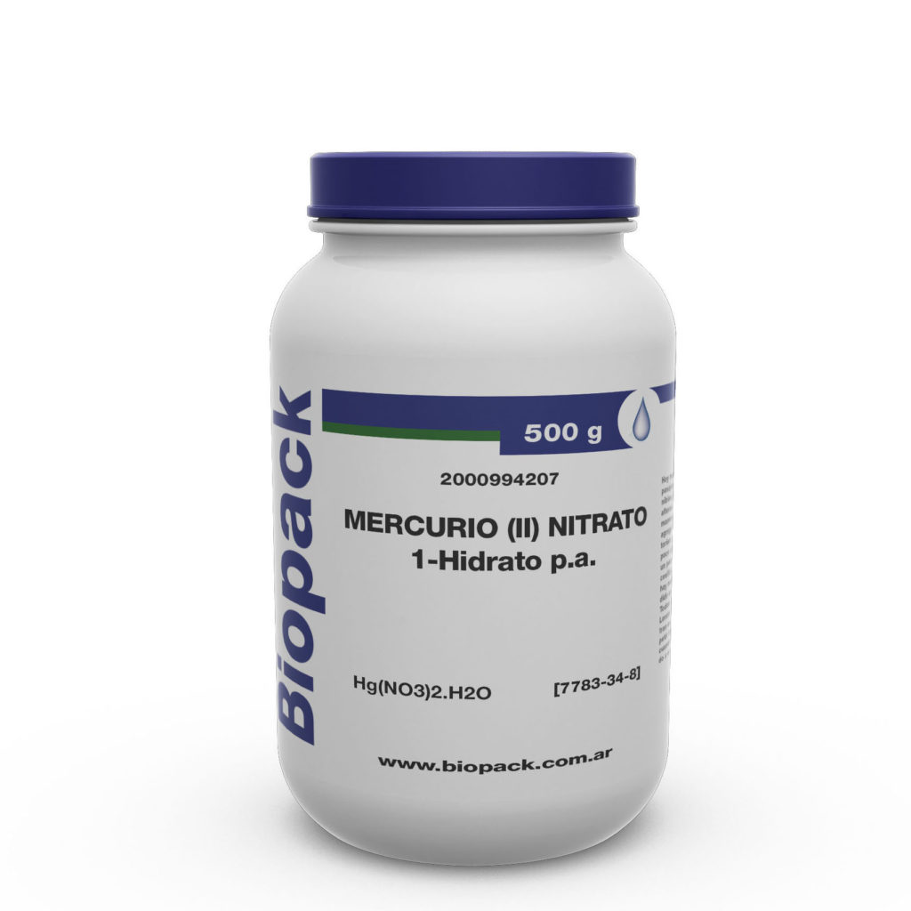 MERCURIO (II) NITRATO P.A. (ACS) x 250 g | BIOPACK | MARBE S.A.